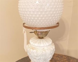 Vintage Hobnail hurricane lamp