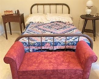 Antique Metal Bed Frame with Full Craftmatic Bed - That works  YIPPEE!!