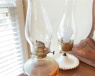 Vintage Globe oil lamps