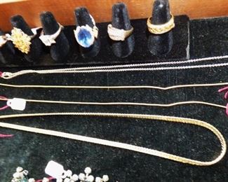 14K Necklaces, Sterling rings