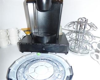 Keurig Coffee maker with storage case underneath
