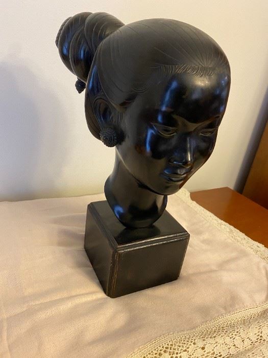 VIETNAMESE WOMAN’S HEAD SCULPTURE (MARKED),