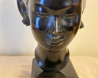 VIETNAMESE WOMAN’S HEAD SCULPTURE (MARKED),