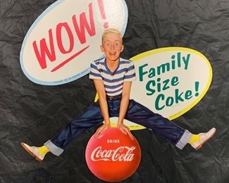 15. Coke Cola 1956 Cardboard Display Sign