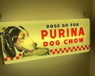 30. "Dogs Go for Purina Dog Chow" Lighted Sign