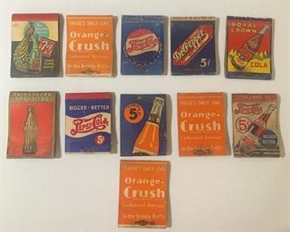 71. 11 Vintage 1940s Soda Matchbooks