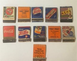 71a. 11 Vintage 1940s Soda Matchbooks