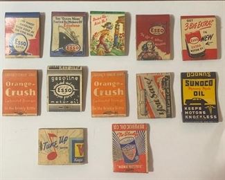 77. 12 Vintage 1940s Esso and Gas Matchbooks