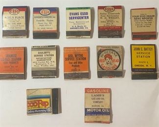 77a. 12 vintage 1940s Esso and Gas Matchbooks Front