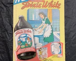85. Dixie White Bleach Double Sided Cardboard Sign