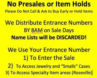 sale guidelines