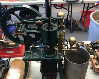 Rider Ericson Hot Air Engine with brass side pump and 9" flywheel