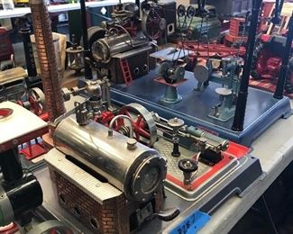 huge collection of pellet steam engines and accessories some used some in like new condition   English, German, and US built