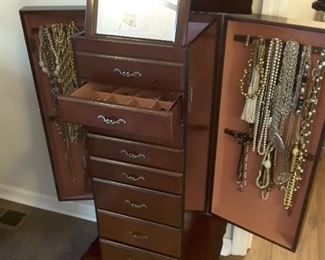Very nice jewelry chest & costume jewelry