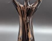 Figural Art Glass Sculpture. There are no artist marks. Measures 10.5” high and 4” wide at the top arms.