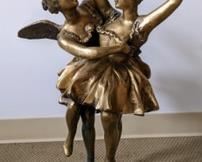Large Brass Ballerina Angel Sculpture. A beautiful and detailed piece! Measures 25” high and 7” in diameter at the base. 