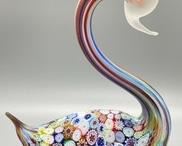 This Murano art glass swan measures 7 inches tall