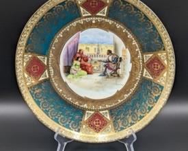 Royal Vienna Painted Porcelain Plate. Excellent condition. Measures 12” in diameter