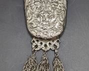 Vintage Accessocraft Silver Tone Pocket Brooch. Large and unique piece! Measures 2.25” wide and 7” high including the tassels