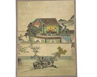 Lot 007
Vintage Chinese Silk Landscape Painting (Oversized)