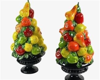 Lot 299
Department 56 Ceramic Glazed Fruit Topiary Pair