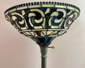 This stunning stained floor lamp measures 70 inches tall