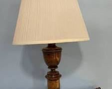 Wooden Table Lamp working well and measuring 29 tall x 17 inches wide.