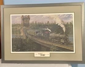 Jim Jordan "Sounds of Seattle" Framed Print measuring 38.5" x 27.5" and features amazing details! A must have piece of art for the train aficionado! 