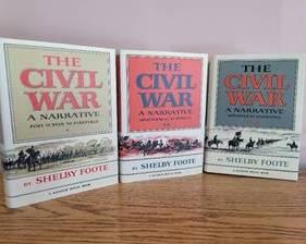 3 volume The Civil War - A Narrative book set by Shelby Foote, includes:

Fort Sumter to Perryville 1861-1862; Fredericksburg to Meridian 1862-1864 & Red River to Appomattox 1864-1965
