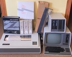 Vintage Heathkit Computer and Printer and Floppy Disk Systems. Also comes with the manuals show. The main computer is missing the cord. The printer comes with a dust cover. Items were not tested; working condition is not known