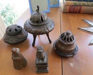 INCENSE BURNERS, ETC. BROUGHT BACK FROM WW2.