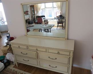FRENCH PROVENCIAL DRESSER WITH MIRROR.