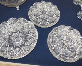 CUT GLASS DISHES.