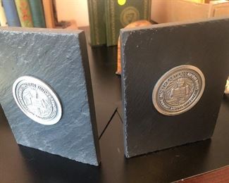 NORTH EASTERN UNIVERSITY SLATE BOOKENDS.