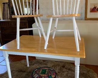Kitchen Table w 2 Windsor Chairs