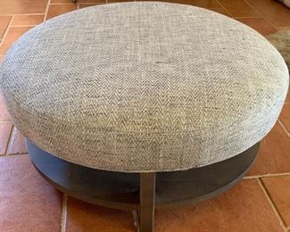 Arhaus Round Ottoman w Tray