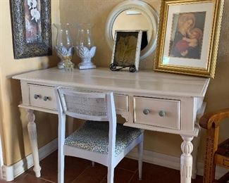 Antique Desk, Chair, Mirror, Art, ...