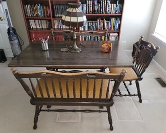 Kitchen, 2 benches and chair.