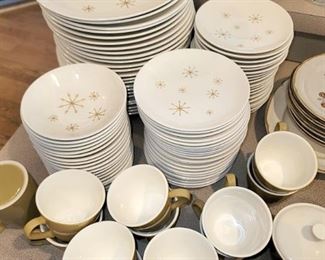 Vintage atomic Royal Ironstone "Star Glow" dish set