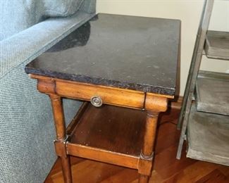 Bernhardt end table with marble top