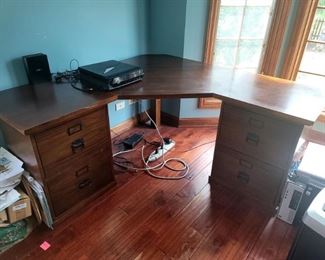 P{ottery Barn Bedford suite corner desk with file cabinets