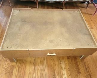 Double-Sided Wooden Train and Activity Table with Built-In Storage Drawers