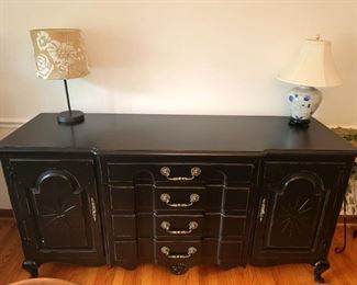 Black painted buffet cabinet