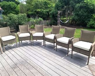 Pottery Barn patio chairs (6) 2 years