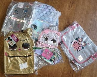 Girl's brand new backpacks and bags