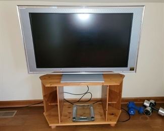 Flat screen TV. TV stand