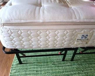 Queen mattress with split frame foldable metal platform bed (also have another frame new in box)