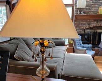 Pair of lamps with crystals