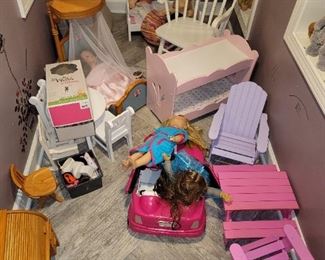 American Girl Dolls and furniture (more photos to come). Our Generation too