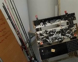 Fishing rod and reels, black and decker work bench 
